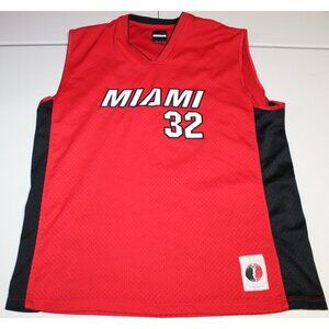 Vintage EXCO Athletic Miami #32 Sewn Tank Top Jersey XL XLarge Red Black